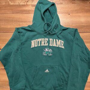 Vintage Notre Dame Hoodie Sweatshirt - Adidas - Green Women's Medium *runs small